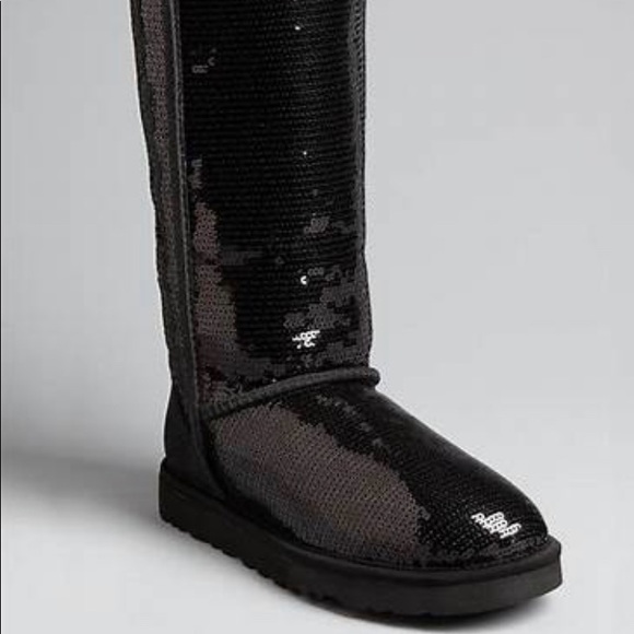 UGG Shoes - Ugg Classic Tall Black Sparkle Boots
